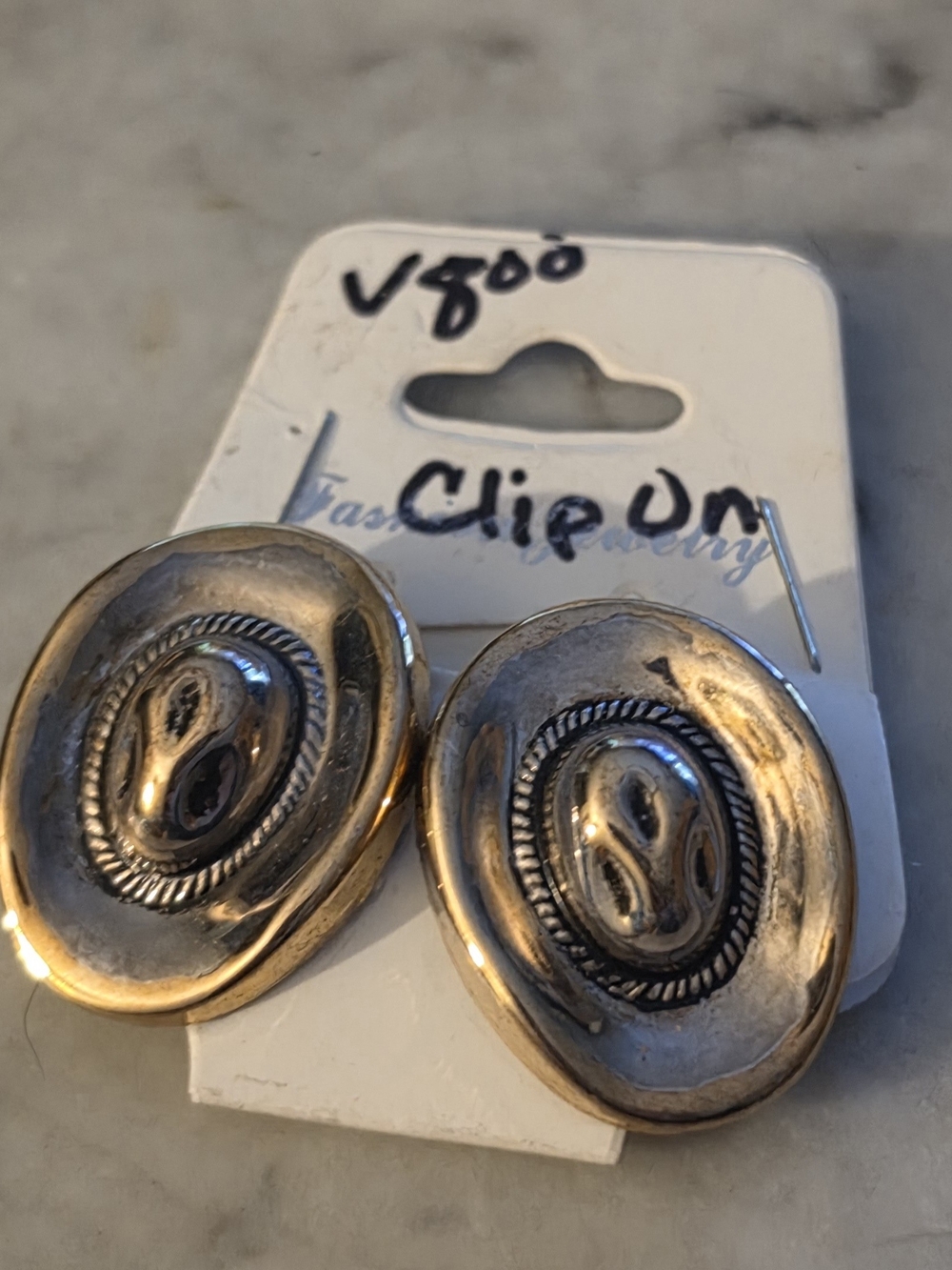 Cool Vintage Cowboy Hat CLIP ON EARRINGS